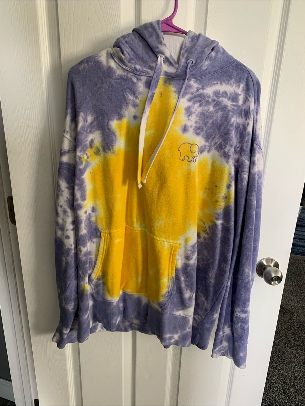 ivory ella women’s Purple and Yellow Tie-Dye Hoodie
